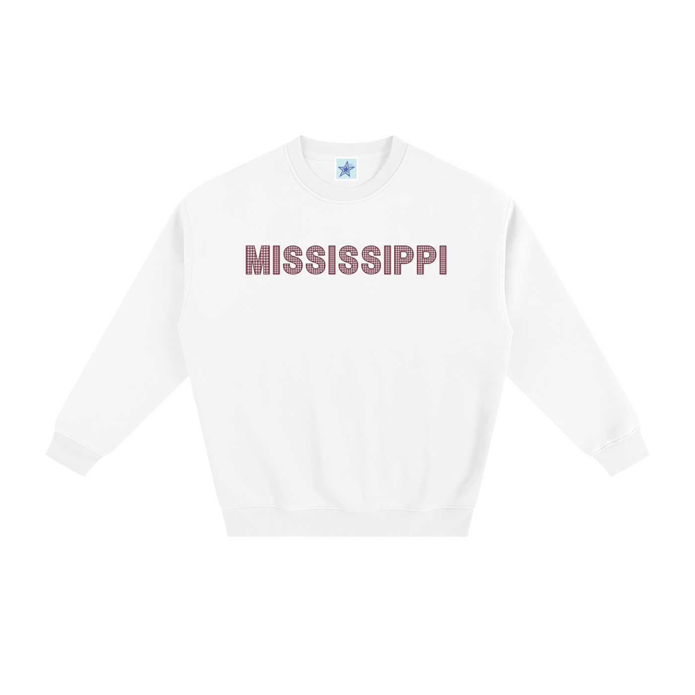 Maroon Gingham Crewneck