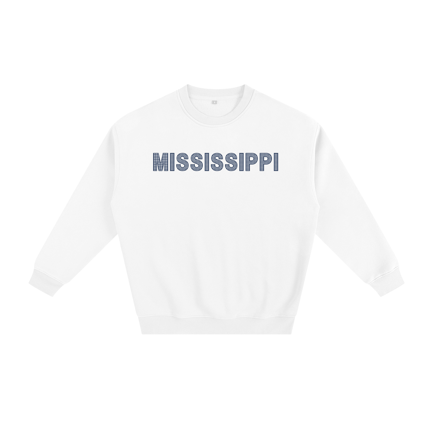 Navy Gingham Crewneck