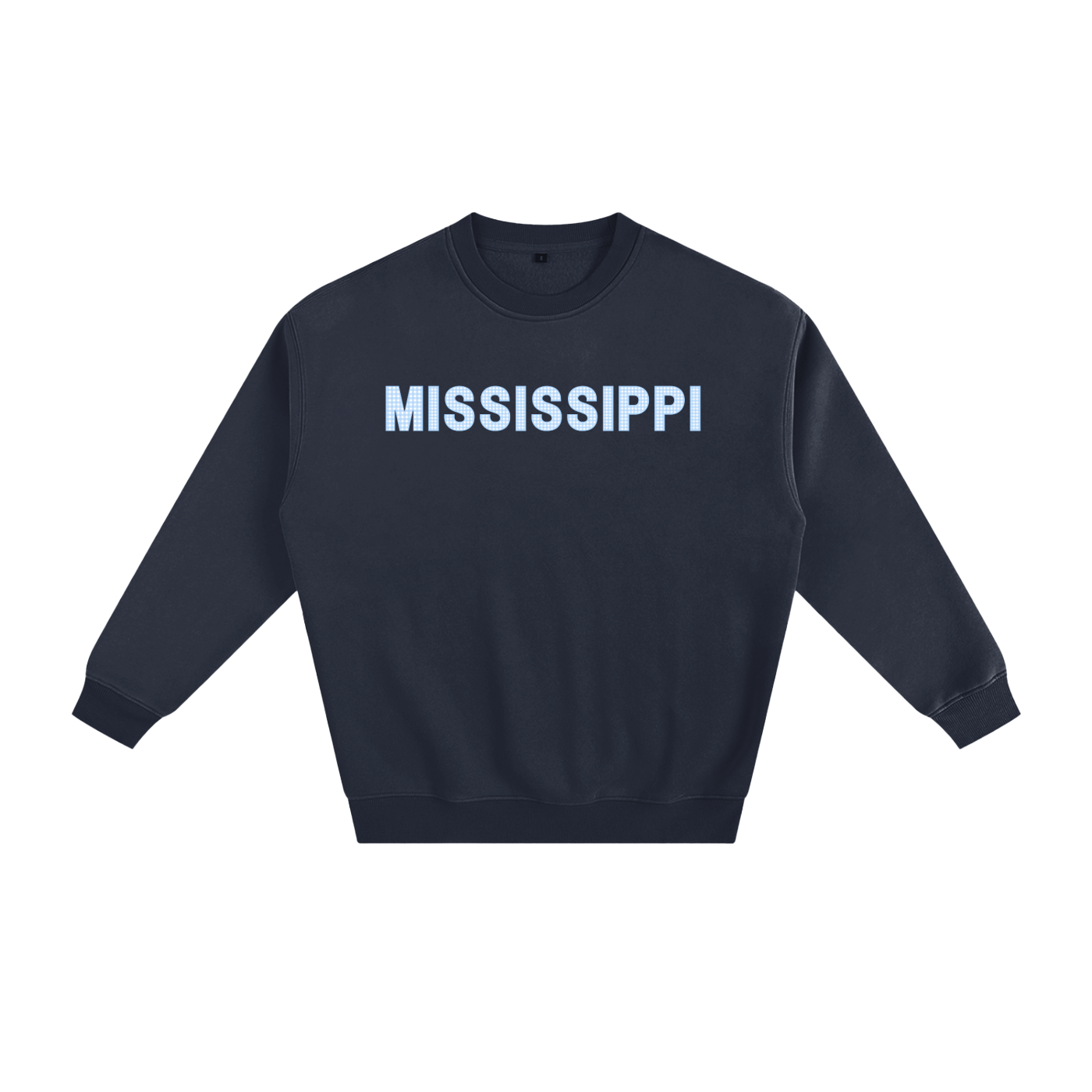 Light Blue Gingham Crewneck