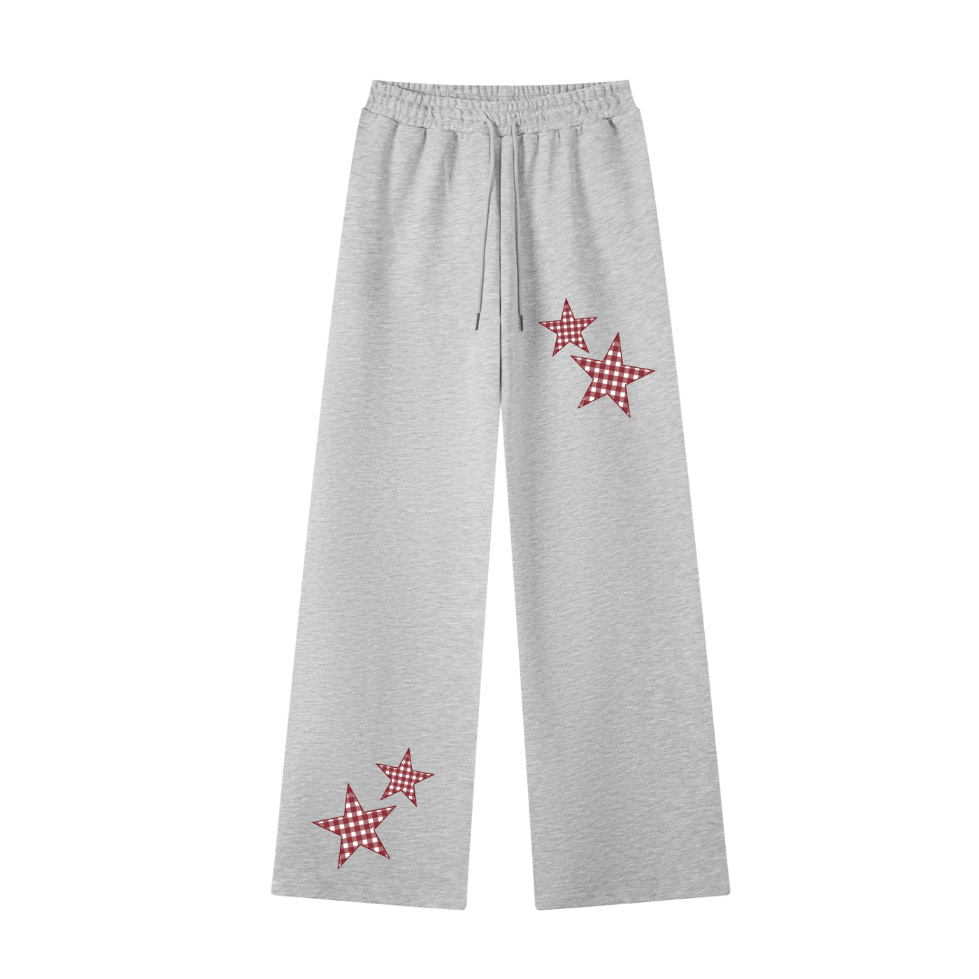 Red Gingham Straight-Leg Sweatpants