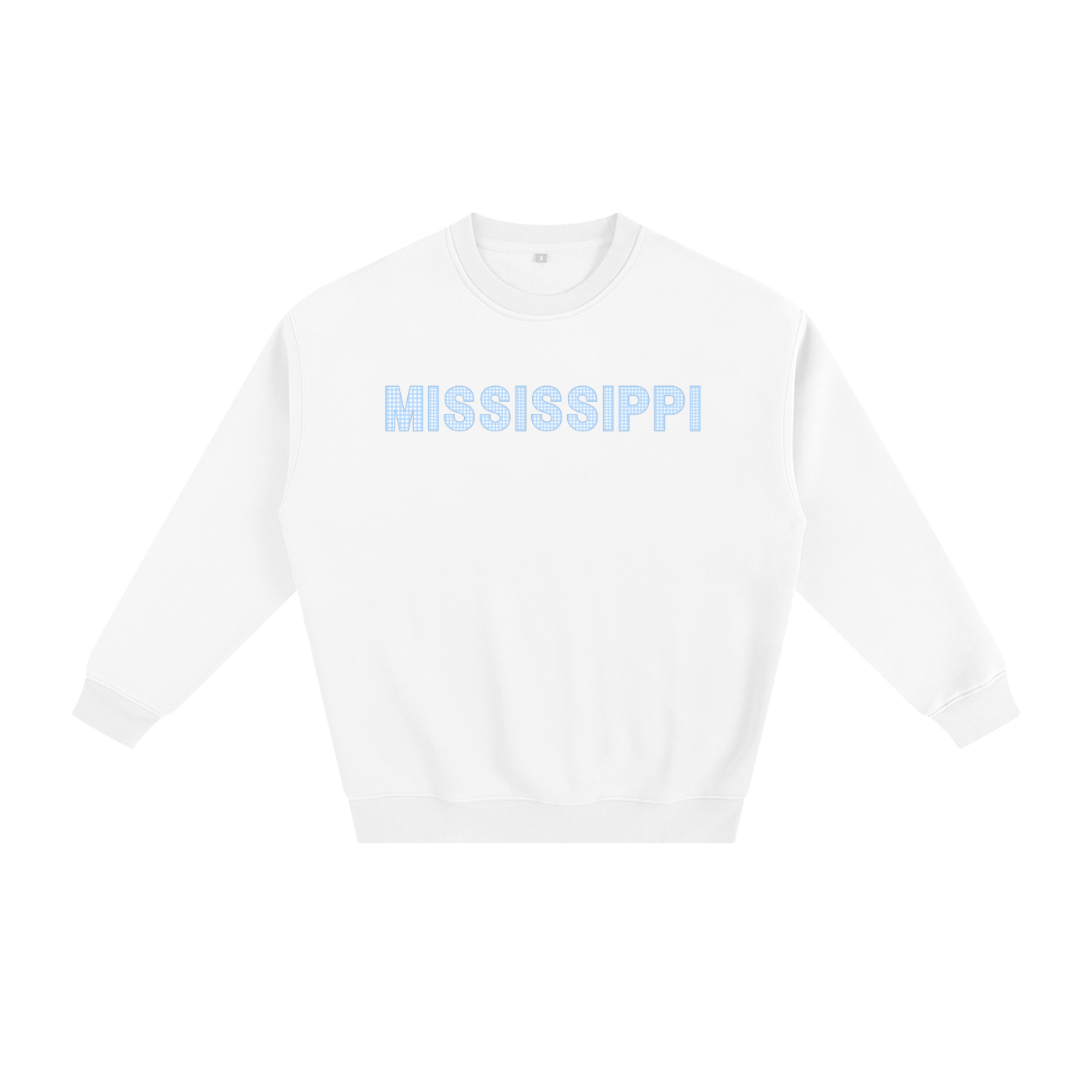 Light Blue Gingham Crewneck