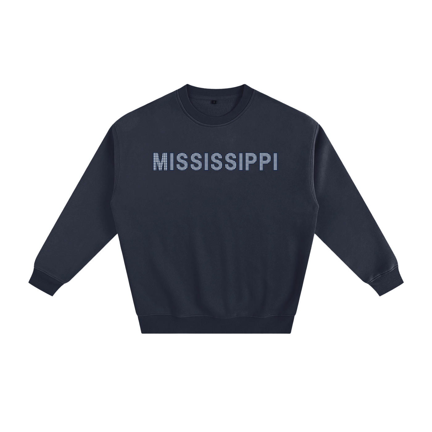 Navy Gingham Crewneck