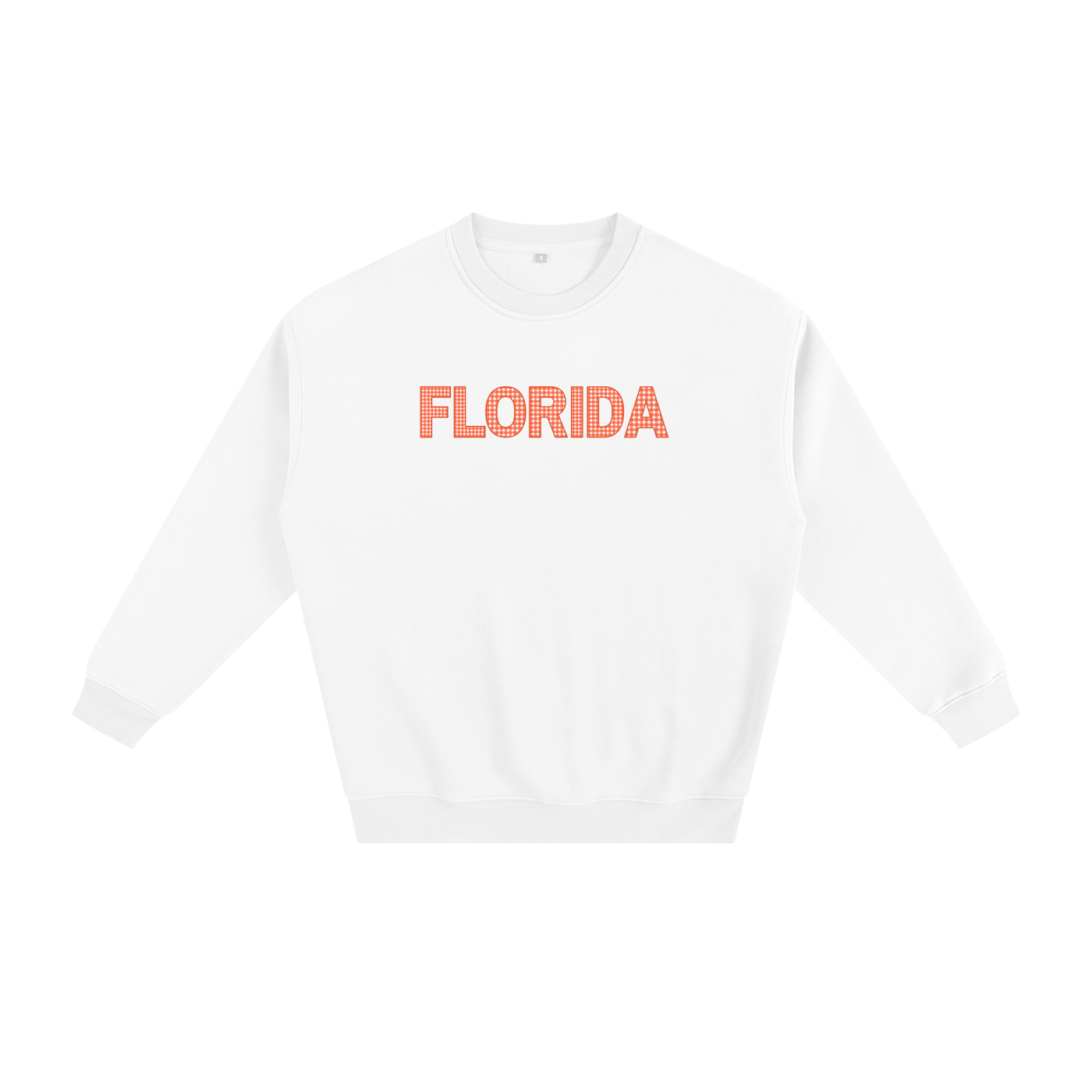 Orange Gingham Crewneck