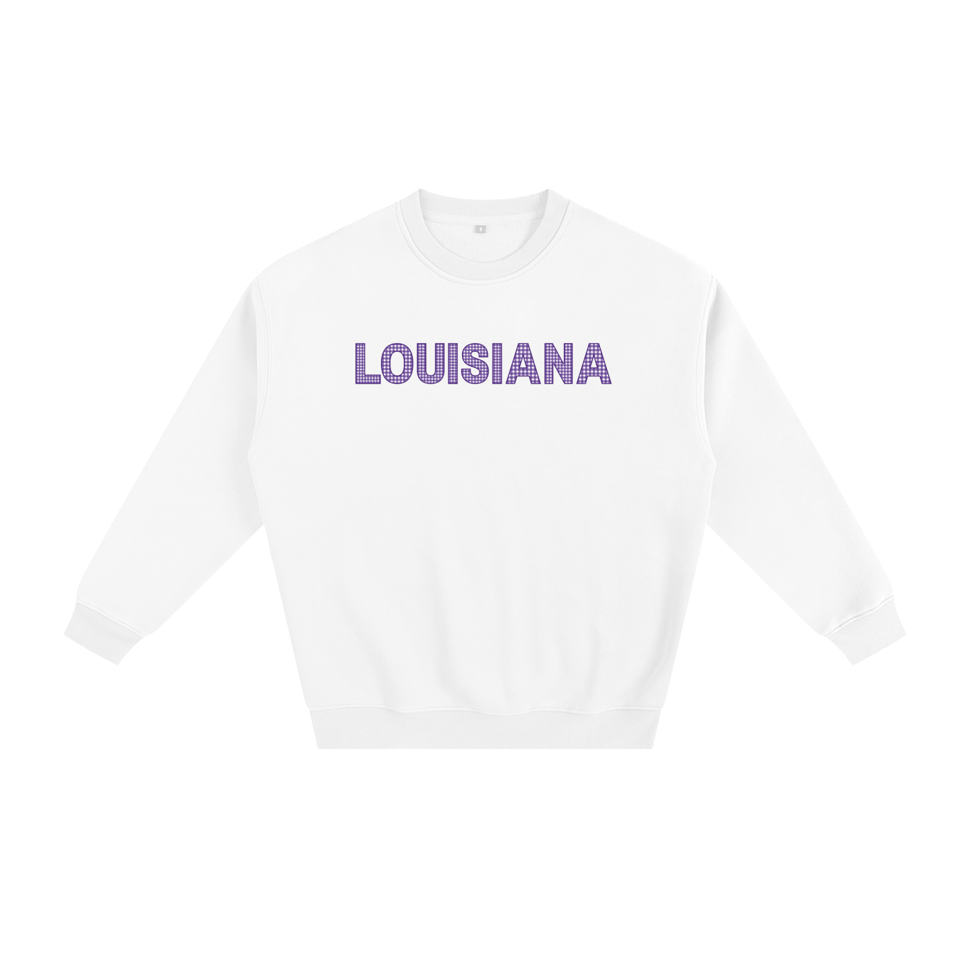 Purple Gingham Crewneck