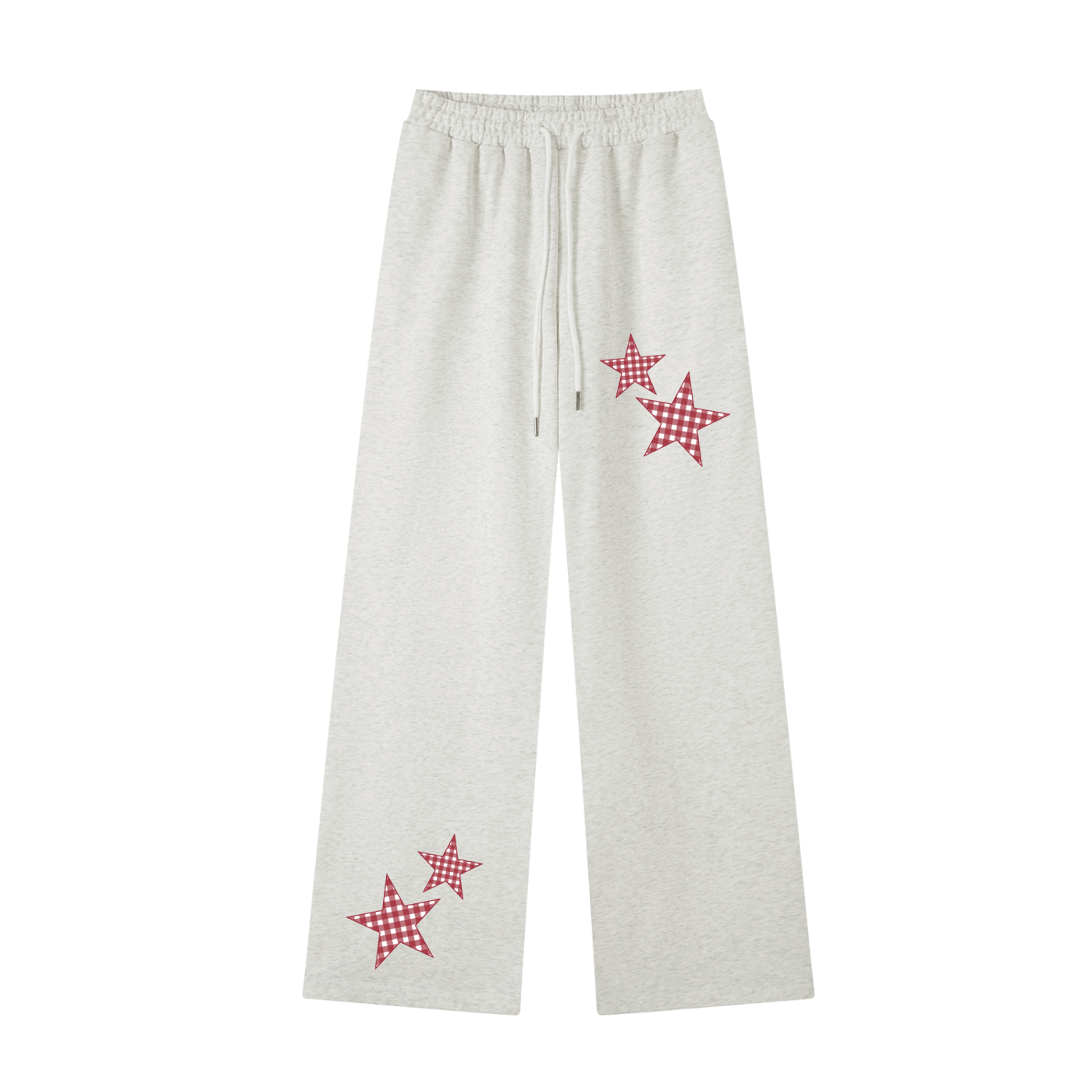 Red Gingham Straight-Leg Sweatpants