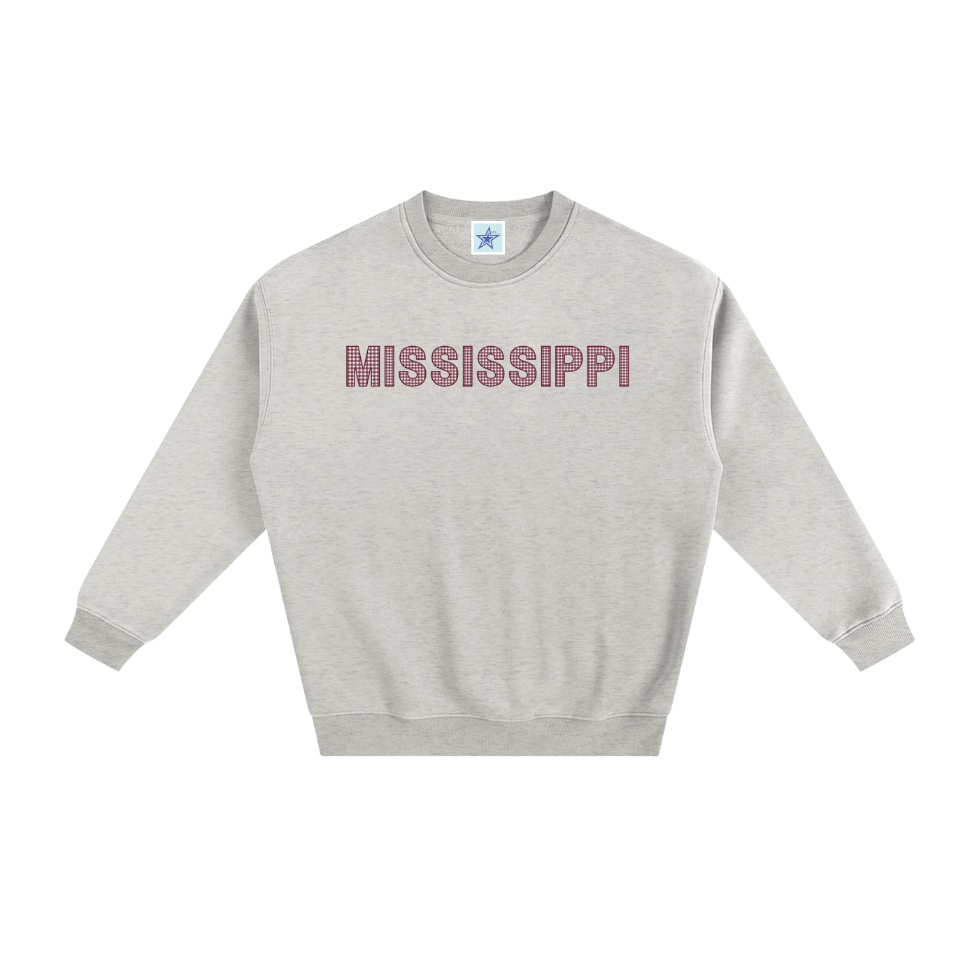 Maroon Gingham Crewneck