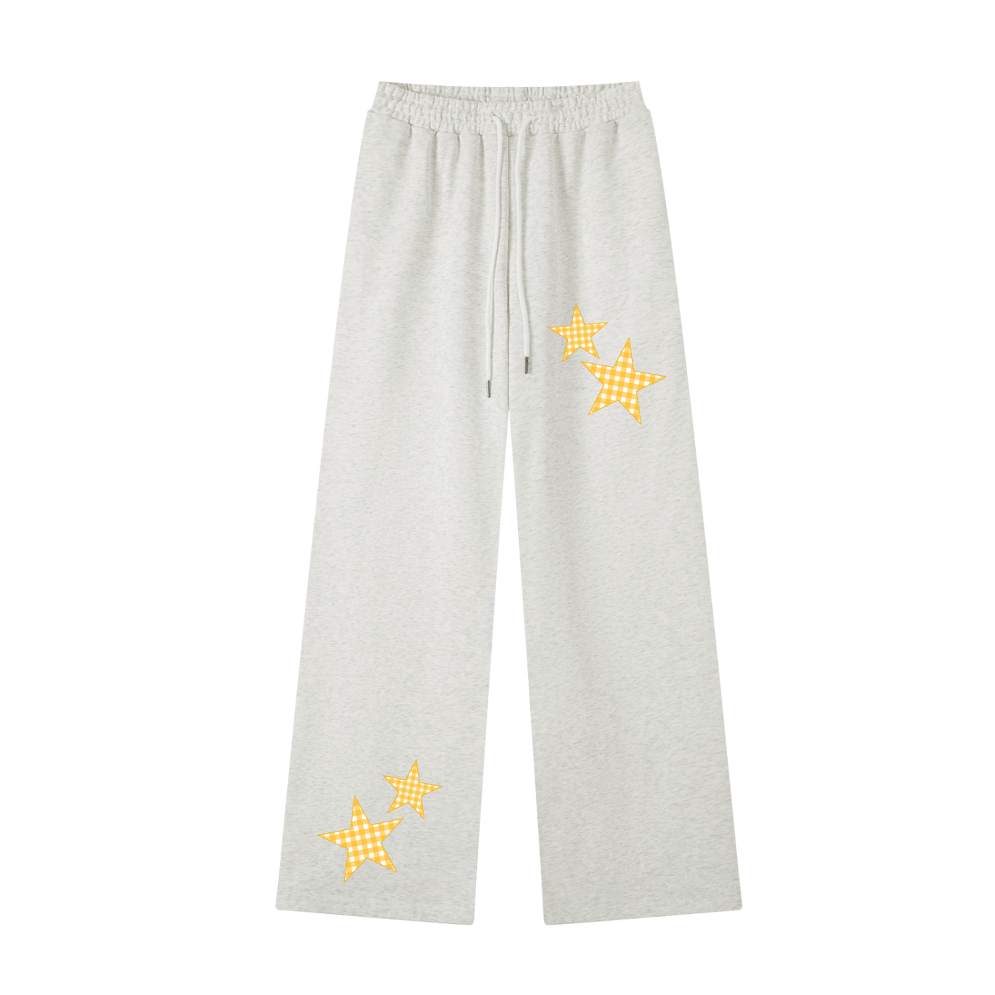 Gold Gingham Straight-Leg Sweatpants