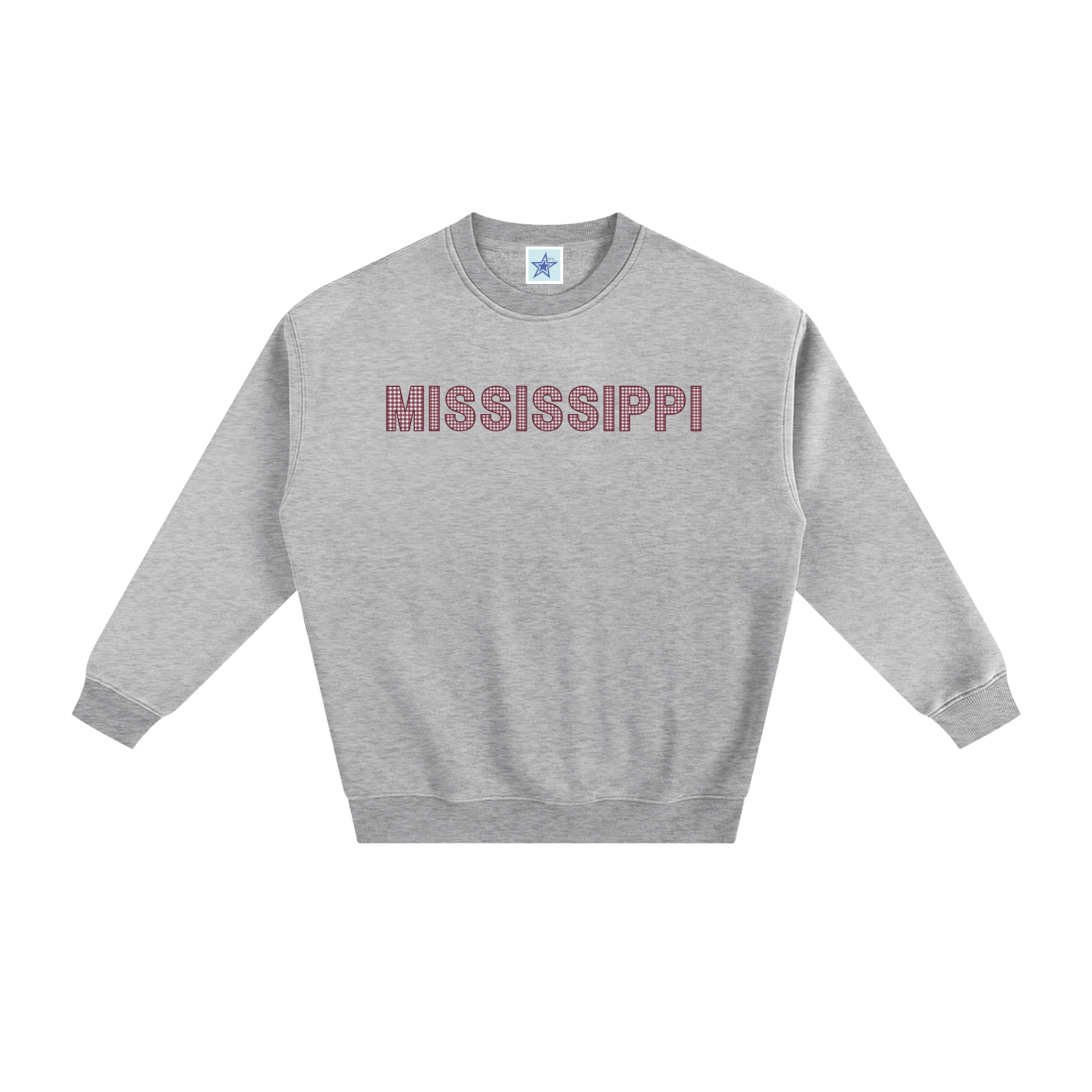 Maroon Gingham Crewneck